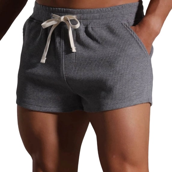 BaoFuBaoMei Mens 2 Inch Inseam Shorts Big and Tall Striped Drawstring Workout Shorts Summer Casual Shorts