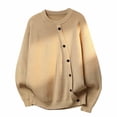 thumbnail image 1 of BaoFuBaoMei Mens Button up Cardigan Sweaters Big and Tall Asymmetric Button Crew Neck Long Sleeve Cardigan Solid Textured Knit Fall Winter Sweater, 1 of 7