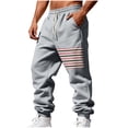 thumbnail image 1 of BaoFuBaoMei Mens Joggers Sweatpants Big and Tall Fleece Lined Striped Pants Elastic Waist Drawstring Sweat Pants Loose Fit Workout Trousers, 1 of 9
