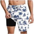 thumbnail image 1 of BaoFuBaoMei Mens Quick Dry Swim Shorts with Liner Big and Tall Printed Drawstring Shorts Beach Vacation Swim Trunks with Pockets, 1 of 6