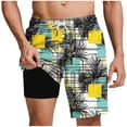 thumbnail image 1 of BaoFuBaoMei Mens Quick Dry Swim Shorts with Liner Big and Tall Printed Drawstring Shorts Beach Vacation Swim Trunks with Pockets, 1 of 6