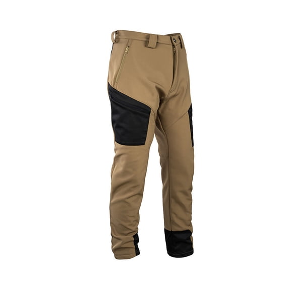 BaoFuBaoMei Mens Windproof Hiking Cargo Pants Fleece Lined Button Zip Fly Trousers Contrast Color Straight Leg Pants Durable Outdoor Trousers with Zip Pockets