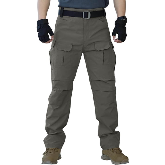 BaoFuBaoMei Water Resistant Cargo Pants for Men Big and Tall Windproof Straight Leg Pants Solid Outdoor Training Trousers with Pockets
