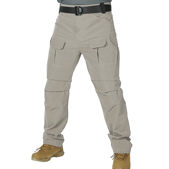 BaoFuBaoMei Water Resistant Cargo Pants for Men Big and Tall Windproof Straight Leg Pants Solid Outdoor Training Trousers with Pockets