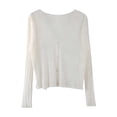 thumbnail image 1 of BaoFuBaoMei Womens Cotton Knit Cardigan Sweater Lightweight Sheer Long Sleeve Cardigans Button up V Neck Sweater Cropped Solid Tops, 1 of 5