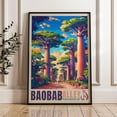 thumbnail image 1 of Baobab Alley Madagascar Print, Sunset Savannah Travel Print, Unframed Canvas 16x20in, 1 of 4