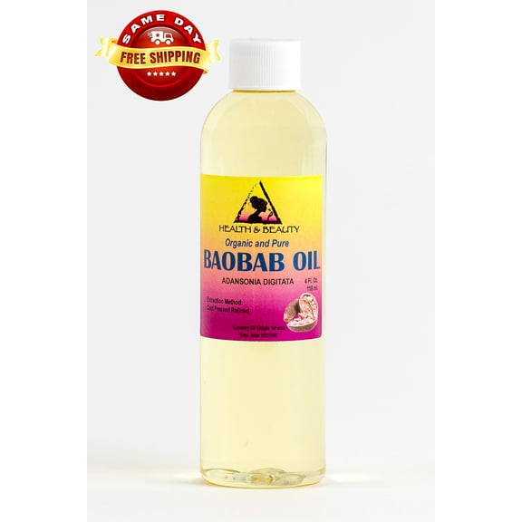 Baobab Oil Refined Organic Carrier Cold Pressed Premium Fresh 100% Pure 4 oz