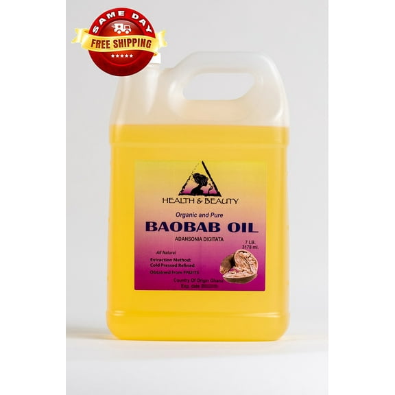 Baobab Oil Refined Organic Carrier Cold Pressed Premium Fresh 100% Pure 7 Lb