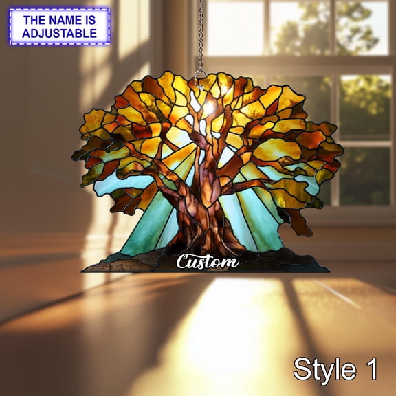 Baobab Tree Acrylic Suncatcher African Window Hanging Boho Sunset Nature Spiritual Gift Decor