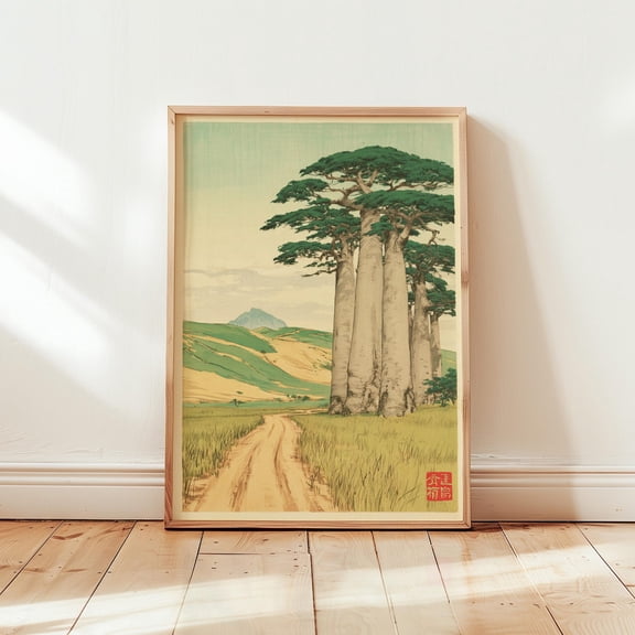 Baobab Tree Poster Landscape Print Nature Wall Art