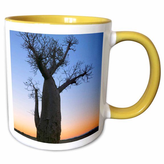 3drose, Baobab Trees (adansonia), Berenty, Toliara, Madagascar - Af24 Ksu0039 - Keren Su, 11oz Two-tone Yellow Mug