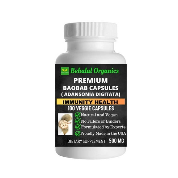 Baobab capsules 100 Quick Release Capsules - 500mg Per Capsule