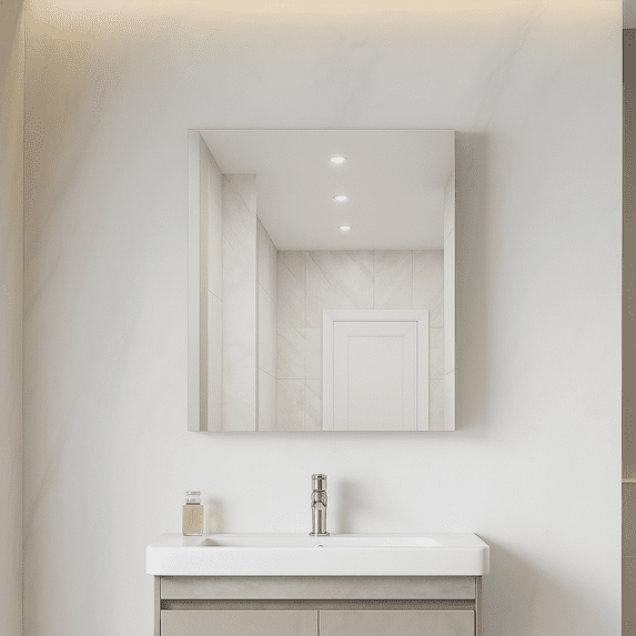 Baobao 20 in x 24 in Wall Mount PVC Cabinet with Frameless Mirror Door