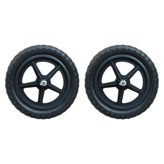 Baoblaze 1 Pair Balance Bike Replacement Wheels Lightweight Black Non Inflatable Training Pentagram Wheel Hub