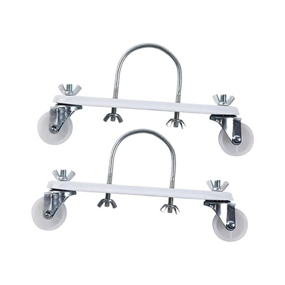 Baoblaze 1 Pair Electric Heating Oil Heater Support Holder Accessory Carbon Steel Durable White Wheel