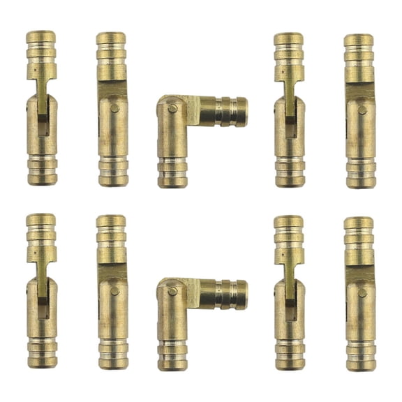 Baoblaze 10 Invisible Brass Barrel Hinges - Easy Installation - Versatile Concealed Brass Yellow