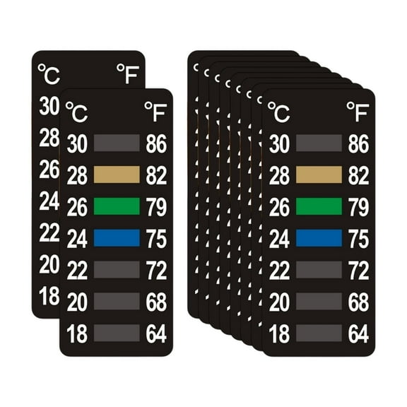 Baoblaze 10 Pieces Stick on Thermometer Strips Temperature Measuring Portable Temperature