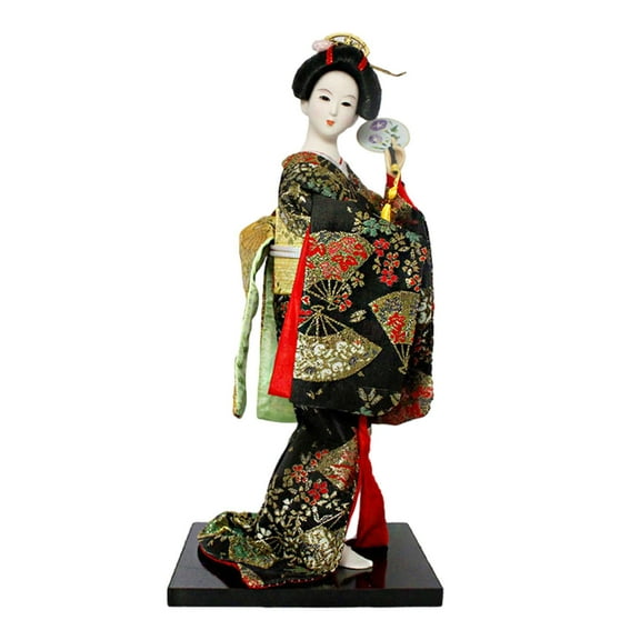 Baoblaze 12" Japanese Geisha Doll Lady Sculpture Asian Kabuki Figure Table Decoration for