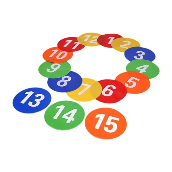 Baoblaze 15 Pieces Numbered Floor Markers Skill Training Mat for Football Soccer