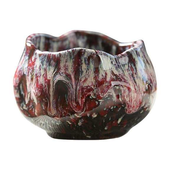 Baoblaze 150ml Lotus Shaped Art Crafts Ceramic Master Cup for Desktop Tea Room Indoor Red