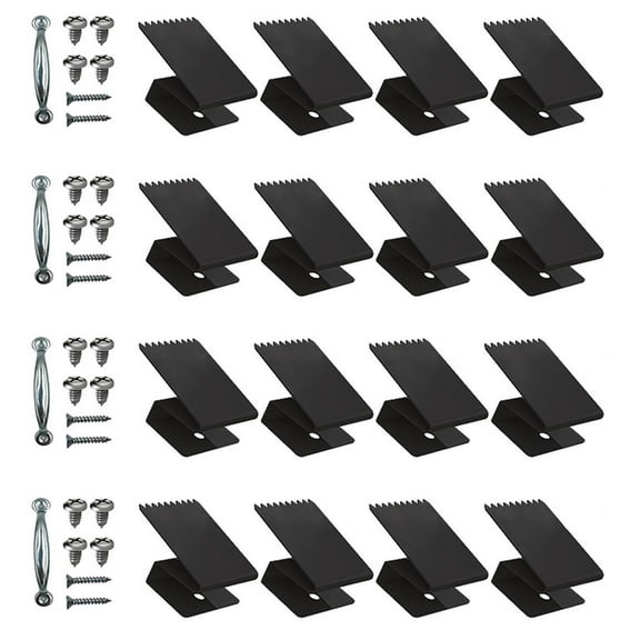 Baoblaze 16x Window Clips Reusable Window Clips for Brick Wood Stucco Black