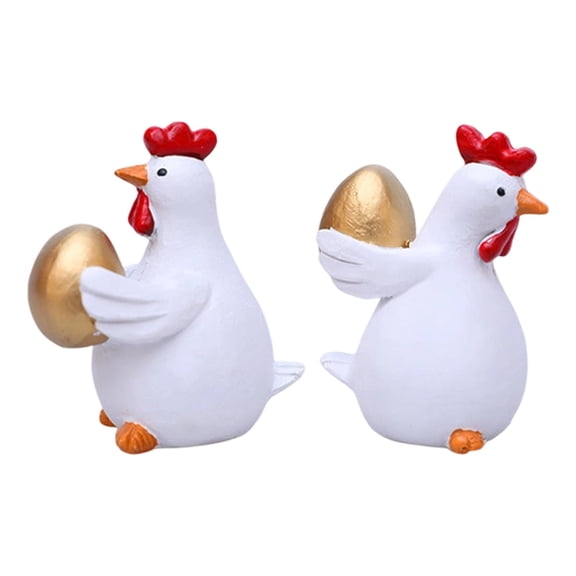 Baoblaze 2 Pieces Chick Sculpture Crafts Animal Easter Statue for Cabinet Office Desk