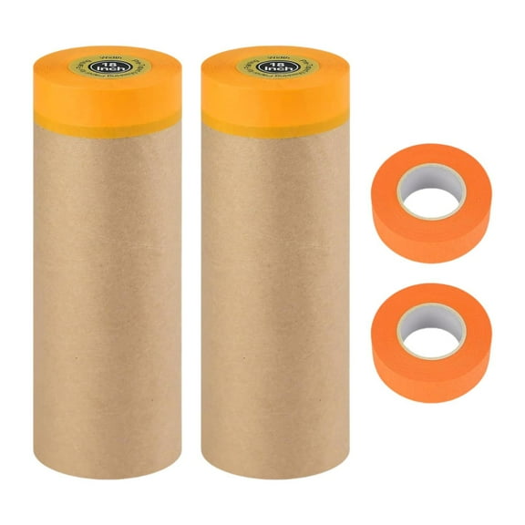 Baoblaze 2 Pieces Painting Drop Films Painter Dust Protection Pre Taped Masking Films