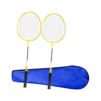 Baoblaze 2Pcs Badminton Rackets Set Badminton Shuttlecock for Couples Beginners Beach yellow