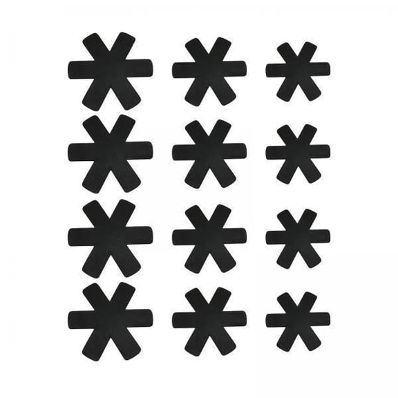 Baoblaze 2x12 Pieces Worktop Saver Mat Divider Pads Table Pots and Pans Dividers Black