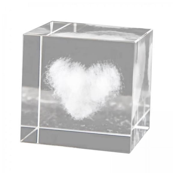 Baoblaze 2x3D Crystal Cube Crafts Weather Sign Cube for Valentine'S Day Decor Heart