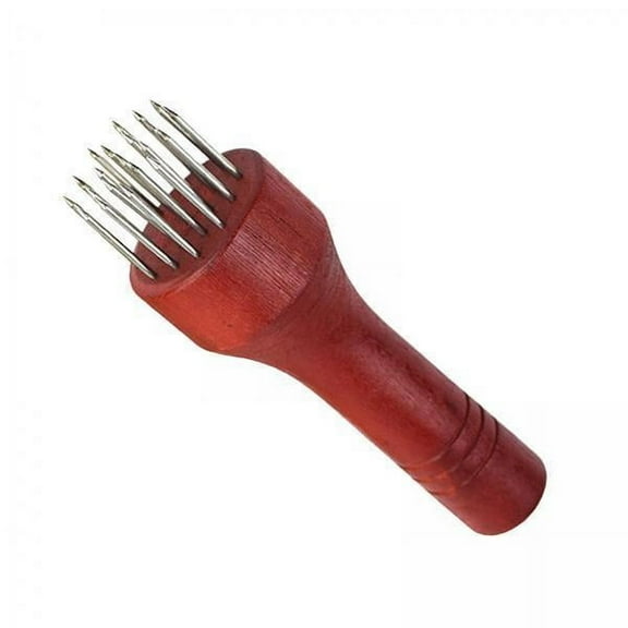 Baoblaze 2xProfessional Meat Tenderizer with Wooden Handle for Marinade Turkey Beef Red