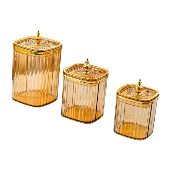 Baoblaze 3 Pieces Airtight Food Storage Container Grain Jar for Kitchen Wedding Candy Amber Bead