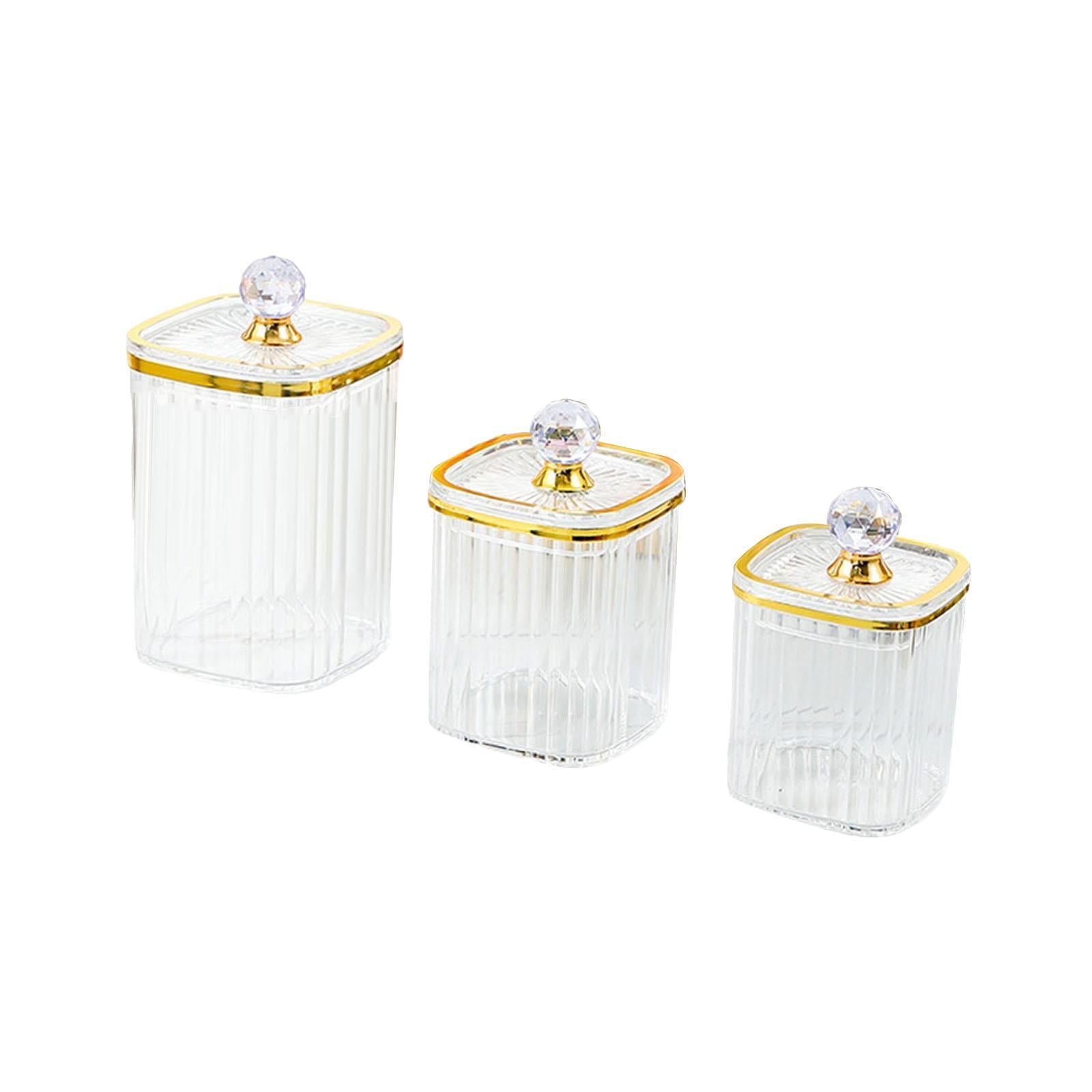Baoblaze 3 Pieces Airtight Food Storage Container Grain Jar for Kitchen Wedding Candy Clear Big Diamond