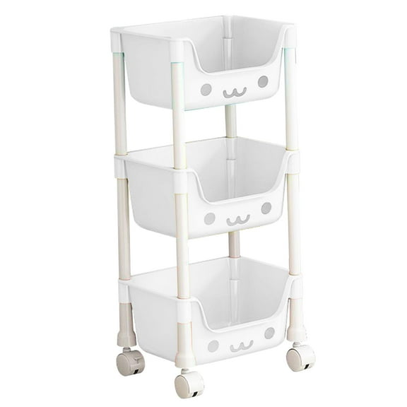 Baoblaze 3 Tier Storage Cart Multipurpose Art Craft Trolley for Office Garage Kitchen Style B
