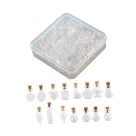 Baoblaze 30 Pieces Mini Glass Bottles Jars Message Bottles for DIY Art Crafts Wedding