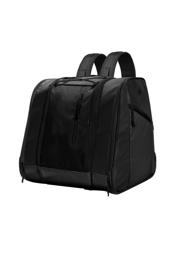 38L Capacity Oversized Ski Boot Backpack 33x7.5x38cm Polyester Fabric with Drain Black