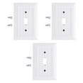 thumbnail image 1 of Baoblaze 3Pcs Electrical Outlet Covers Sturdy Easy Installation Outdoor Wall Plates 3 Hole White, 1 of 8