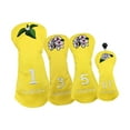 thumbnail image 1 of Baoblaze 4Pcs Golf Head Covers Fashion Golf covers for Golfer Adults Outdoor Yellow, 1 of 8