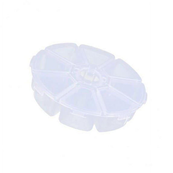 Baoblaze 4x8 Value Round Transparent Electronic Components Storage Assortment Case 4 Pcs