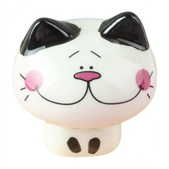 Baoblaze 4xPorcelain Cute Cat Sculpture Statue Home Office Desktop Cabinet Decoration 6x6.5cm H