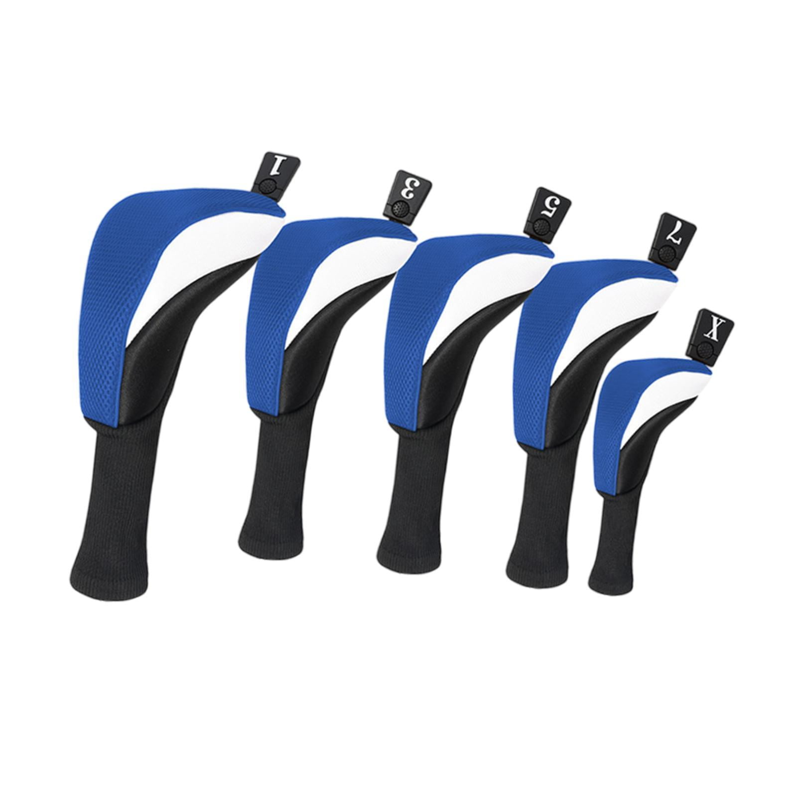 Baoblaze 5 Pieces Golf covers Golf Club Head Cover for Men Women Golfer Gift Blue