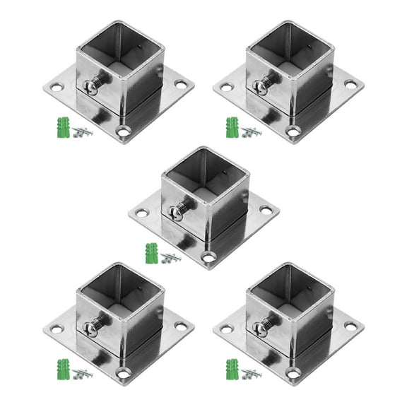 Baoblaze 5 Pieces Square Post Flange Support Deck Mount Post Fittings Fence Inner Dia 26mm