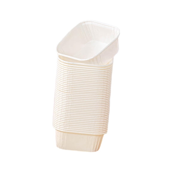 Baoblaze 50Pcs Cupcake Liners DIY Cake Packaging Box for Holiday Baby Shower Birthday white
