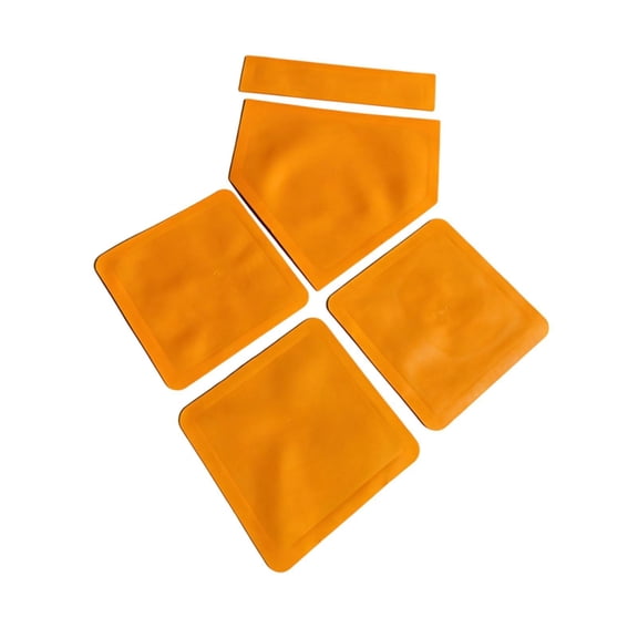 Baoblaze 5Pcs Sports Baseball Base Set Pitching Rubber Exercise Easy Setup Portable with Orange