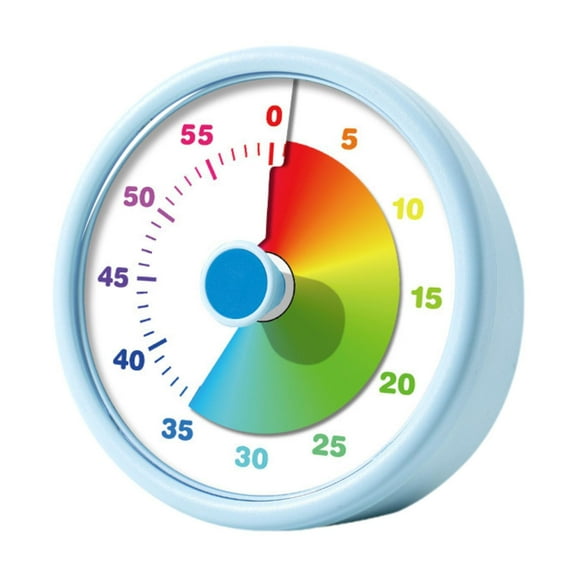 Baoblaze 60 Minute Visual Timer Alarm Clock Office Use Non Ticking Silent Countdown Clock Blue