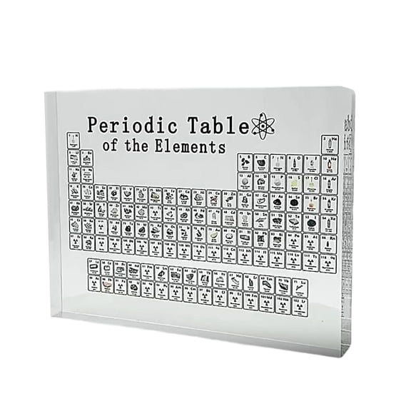 Baoblaze Acrylic Periodic Table Chemical Periodic Display for Teacher Adults Children Small