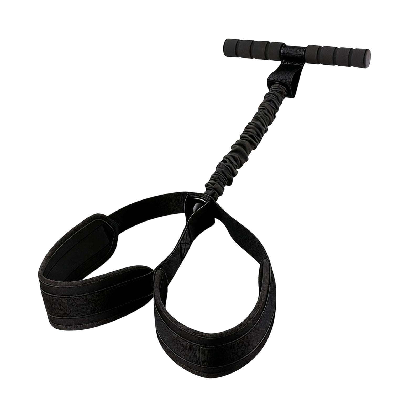Baoblaze Adjustable Tension Pedal Resistance Band with Handle Latex Stretch Rope for Home Black
