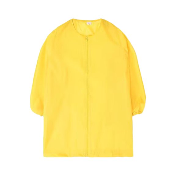 Baoblaze Art Apron, Long Sleeve Zipper Front Apron, Waterproof Apron for Kids, Waterproof Yellow L