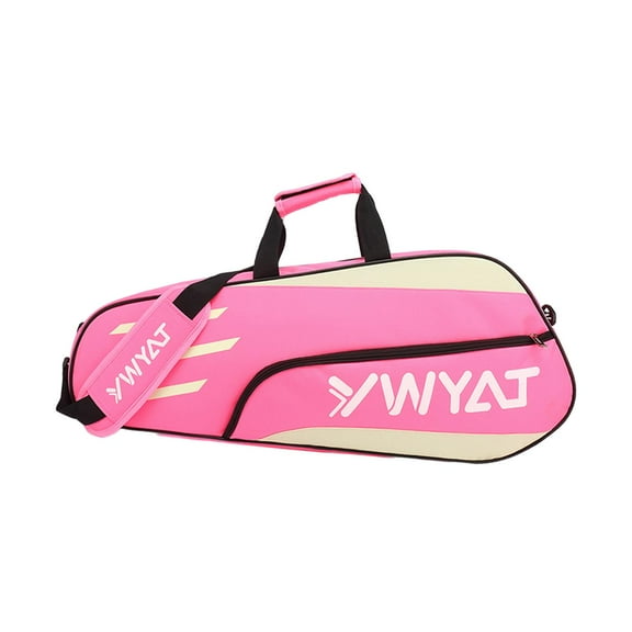 Baoblaze Badminton Racquet Bag Outdoor Sport Bag Zipper Closure Racket Carrying Bag Pink White