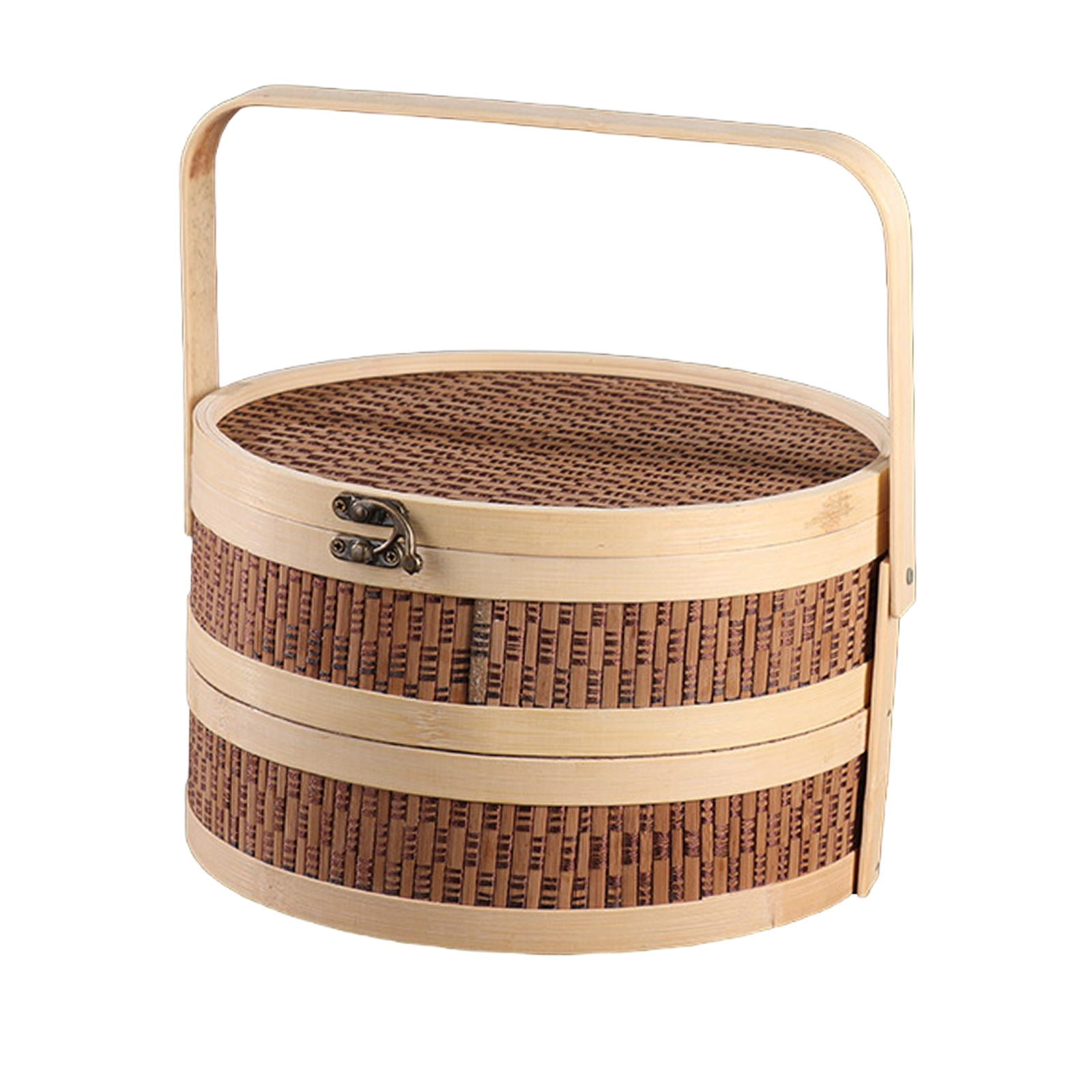 Baoblaze Bamboo Basket Gift Wrapping Basket Woven Bamboo Basket for ...